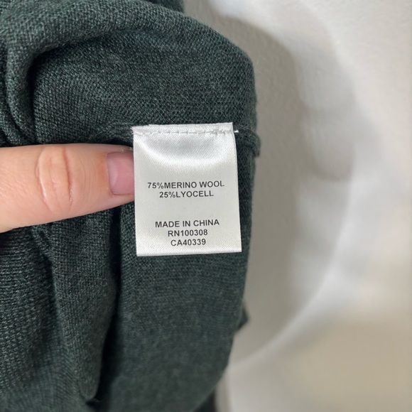 Peter Millar Merino Wool Blend Quarter Zip Sweater Green L Mens Large Pullover - Picture 7 of 8